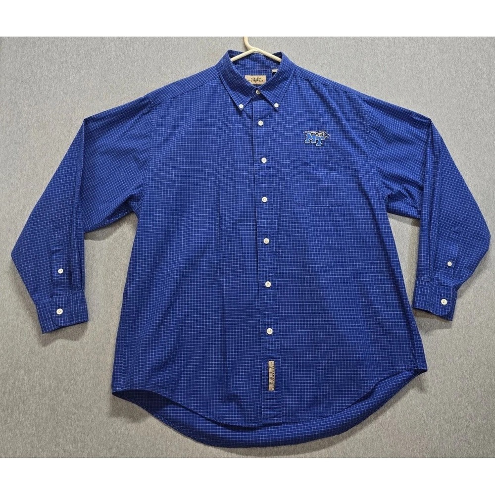 Vesi Sportswear Shirt Mens Large Blue Middle Tennessee Blue Raiders Button Down